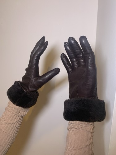 Ugg brown leather gloves - ugg,